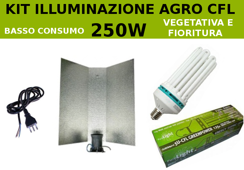 kit cfl illuminazione 250w