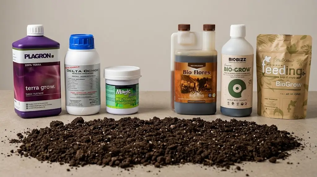 Confronto tra fertilizzanti minerali e biologici per la coltivazione in terra, con attenzione alla nutrizione delle piante e al substrato